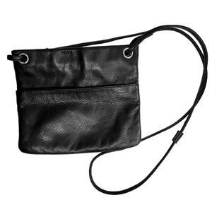 Margo Black Leather Long Strap Bag